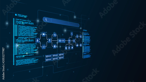 AI agent workflow automation system showing node user, processing, analytic flow, coding and process flow.