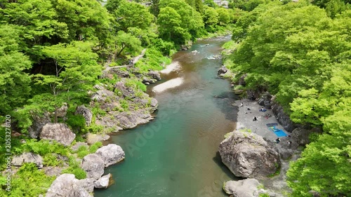 Aerial View of Okutama Tokyo in Summer