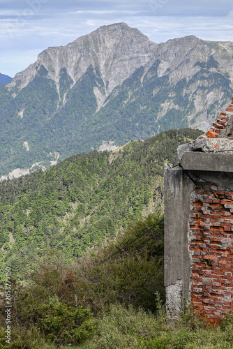 Beautiful View Of Hehuanshan East Peak With Abandoned Cable Car Station And  Taiwan Centuple Mountains, Taroko National Park, Nantou, Hualien, Taiwan