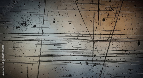 Grunge Industrial Metal Surface Texture with Deep Scratches and Distressed Weathered Overlay Effect for Background Design