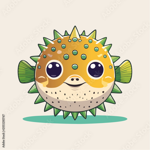 Cute Cartoon Pufferfish Illustration