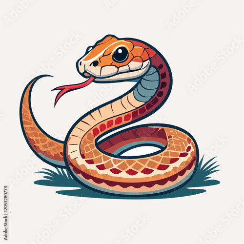 Cute Cartoon Snake Illustration