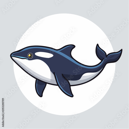 Cute Orca Whale Cartoon Illustration