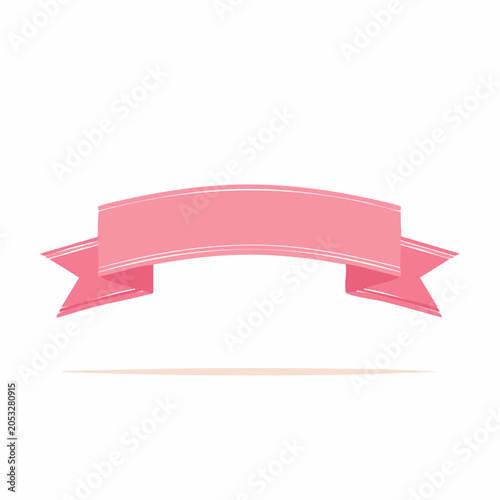 Pink Ribbon Banner with White Stripes