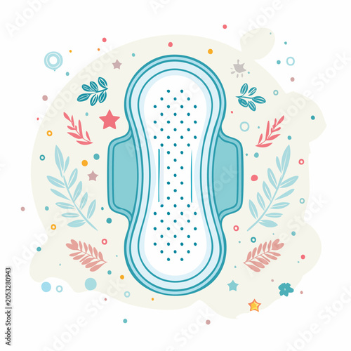 Sanitary Pad with Floral and Star Decorations