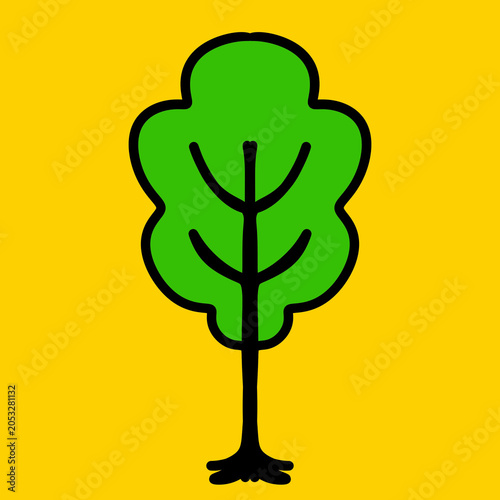 tree icon on yellow illustration