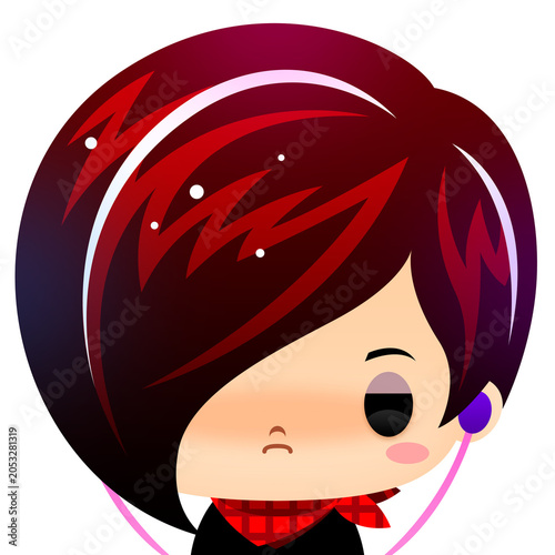 Chibi girl with sleepy eyes