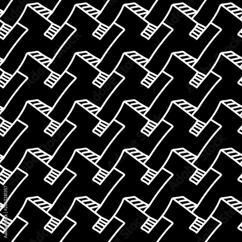 seamless pattern with black and white lines. simple geometric background