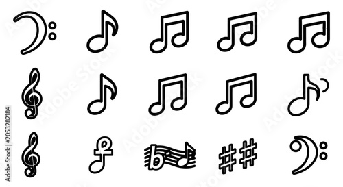 Obraz na płótnie Music notes and symbols collection.