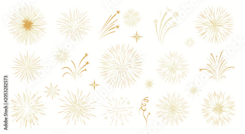 Collection of fireworks exploding freely.