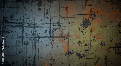 Grungy and Textured Background with Distressed Metallic Surface and Scratches