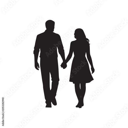 Walking Couple Silhouette
