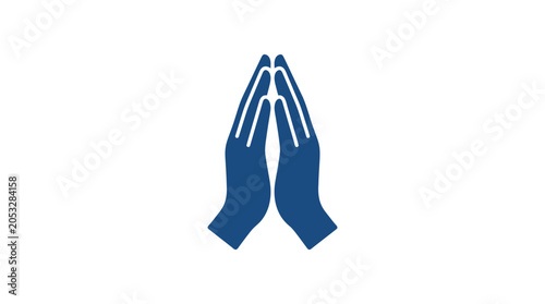 Konstfotografi Blue silhouette of hands pressed together in prayer.
