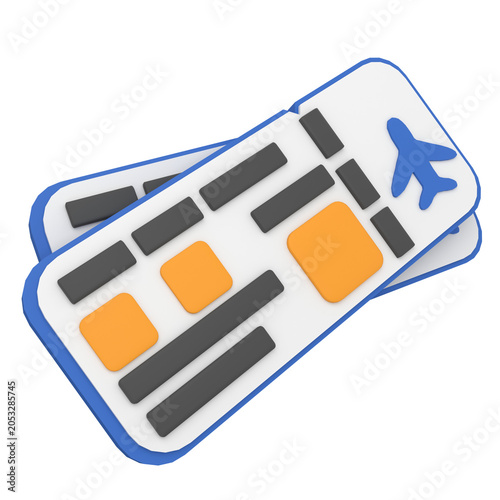 Boarding Pass 3D Icons