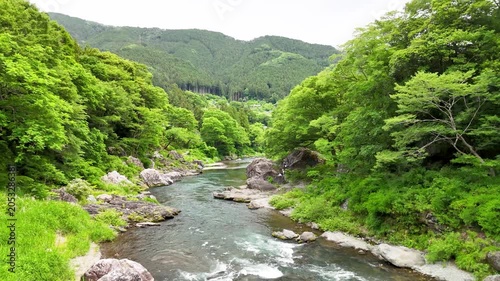 Aerial View of Okutama Tokyo in Summer