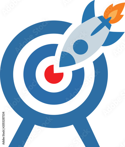 Hot Flash Sale Badge and Financial Target Rocket Icon Bundle