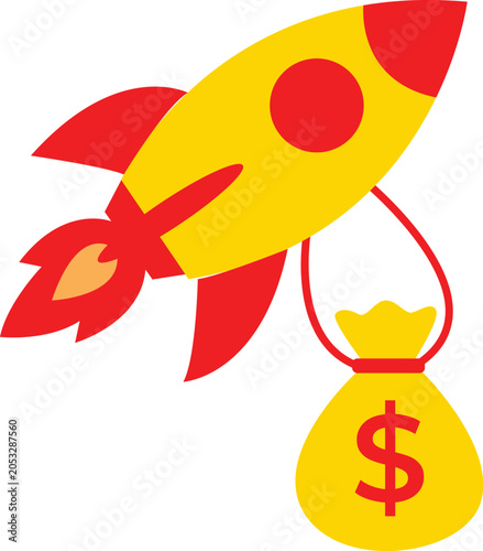 Secure Business Growth and Network Privacy Symbol Flat Icon