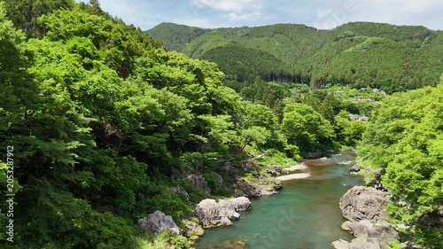 Aerial View of Okutama Tokyo in Summer