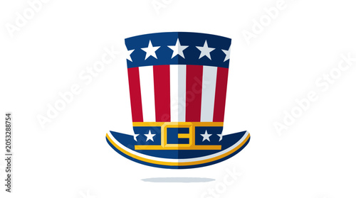 Schilderij op canvas Uncle Sam Hat Icon - American Patriotism Symbol