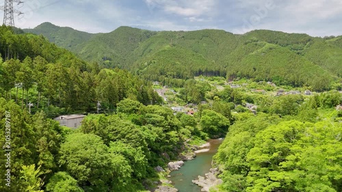 Aerial View of Okutama Tokyo in Summer