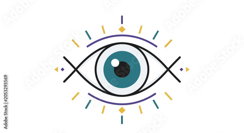 Tableau sur toile Mystic Eye Symbol, Third Eye Vision, Spiritual Insight, Esoteric Aura