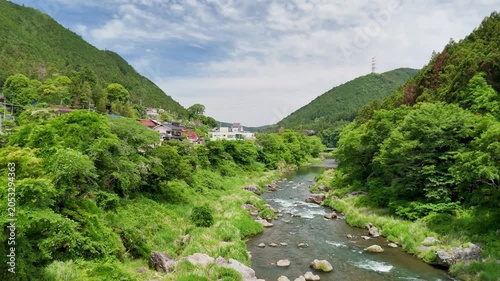 Aerial View of Okutama Tokyo in Summer