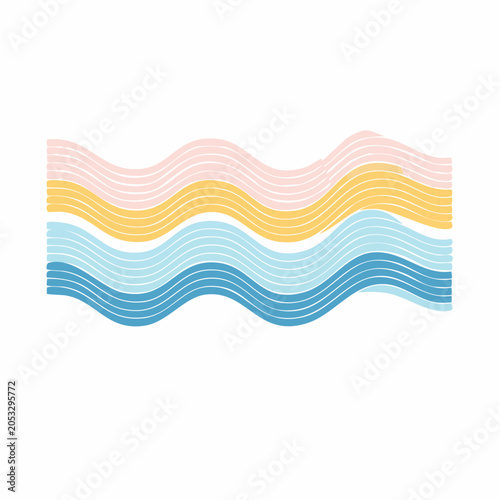 Abstract Wavy Lines in Pastel Colors