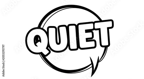 Fotografie Quiet Word Speech Bubble Icon