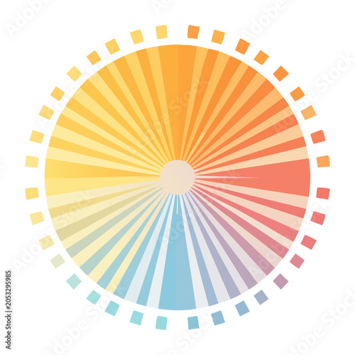 Flat design color wheel with gradient segments