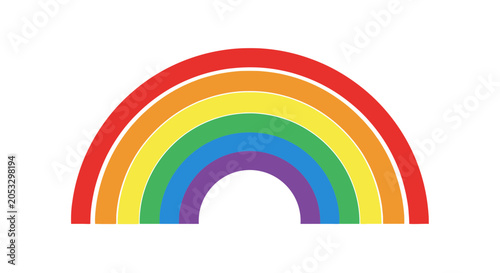 Canvastavla Vibrant Rainbow Arc on White Background - Symbol of Hope and Diversity