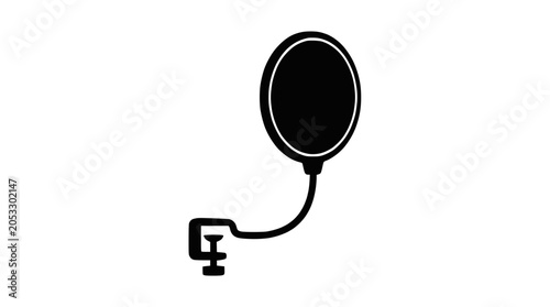 Black icon of a round convex blind spot mirror.