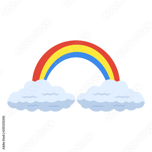 Rainbow Weather Icon Vector Illustration