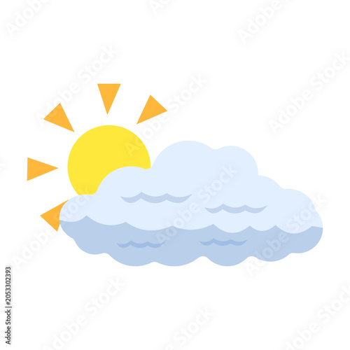 Partly Cloudy Weather Icon Vector Illustration
