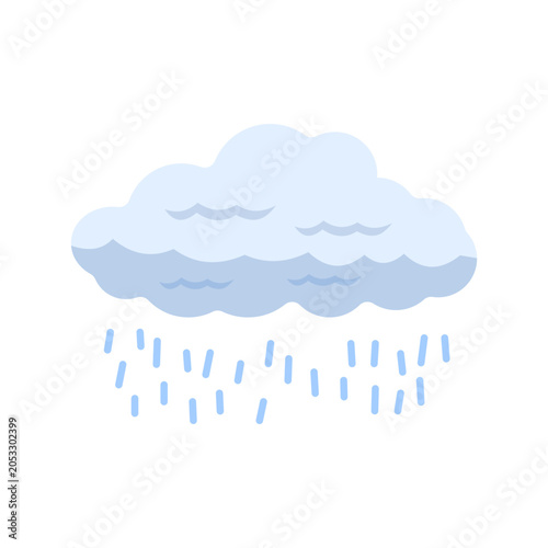 Rainy Cloud Weather Icon Vector Illustration