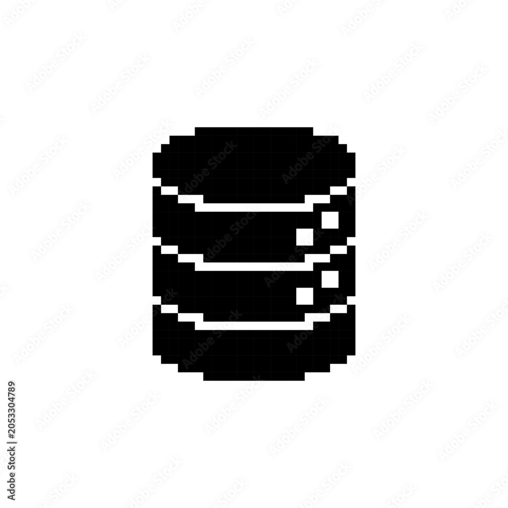 Fototapeta premium Pixel art database server icon
