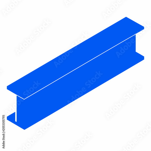 Bilde på lerret Blue steel I-beam girder for industrial construction