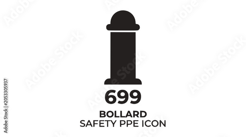 Konstfotografi Bollard safety icon for industrial protection and traffic control