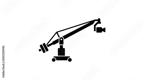 Canvastavla Camera crane jib arm silhouette for cinematic shots.