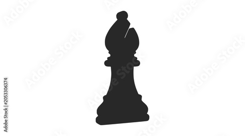 Slika na platnu Chess bishop piece silhouette on a black background.