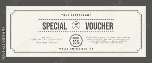 Gift voucher template for restaurant promotion