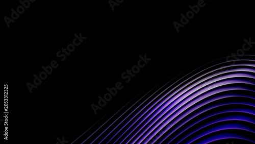 Foto Abstract purple gradient wave lines flowing on dark background for modern techno