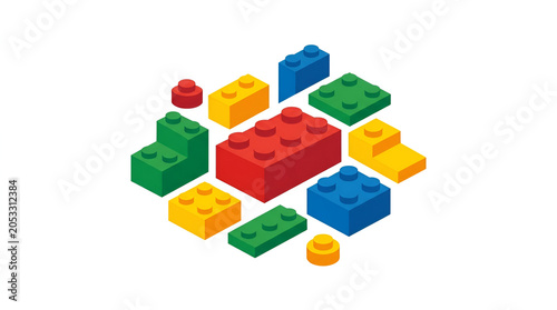 Clego brick vector illustration of colorful building blocks