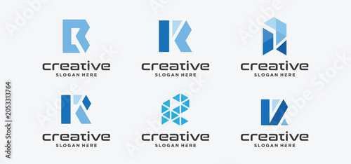 Modern Letter R Technology Logo Collection  Futuristic Initial R Digital Monogram Vector Set