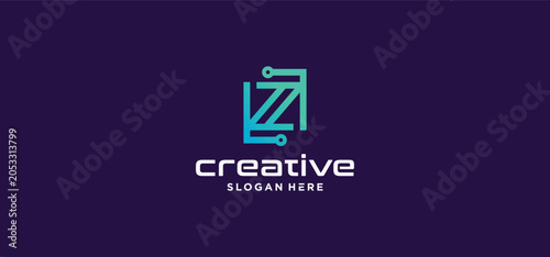 Modern Letter Z Technology Logo Collection  Futuristic Initial Z Digital Monogram Vector Sett
