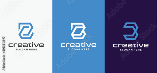 Modern Letter B Technology Logo Collection  Futuristic Initial B Digital Monogram Vector Set