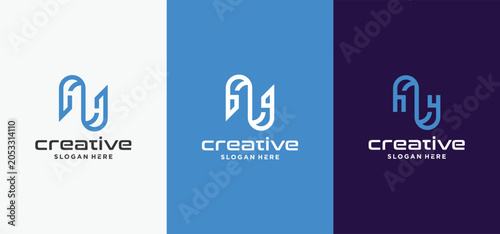 Modern Letter N Technology Logo Collection  Futuristic Initial N Digital Monogram Vector Set