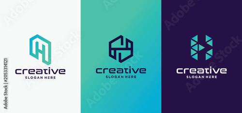 Modern Letter N Technology Logo Collection  Futuristic Initial N Digital Monogram Vector Set