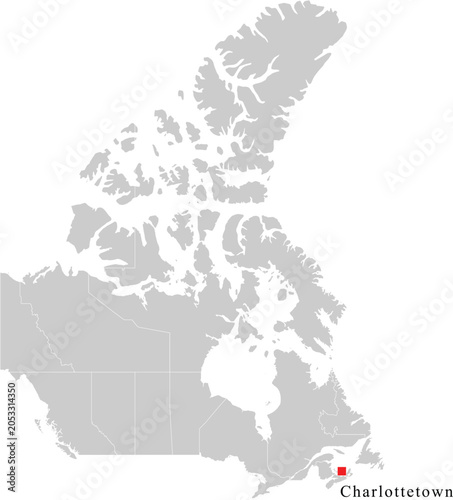 Φωτογραφία Charlottetown City Location in Prince Edward Island, Canada Map Illustration