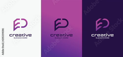 Modern E P Technology Logo Collection  Futuristic E P Initial Monogram Digital Vector Set