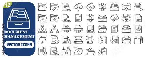Foto Document management icon set